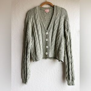 Show Me Your Mumu Conrad Cardi Cable Knit Sage Women’s - Size Small